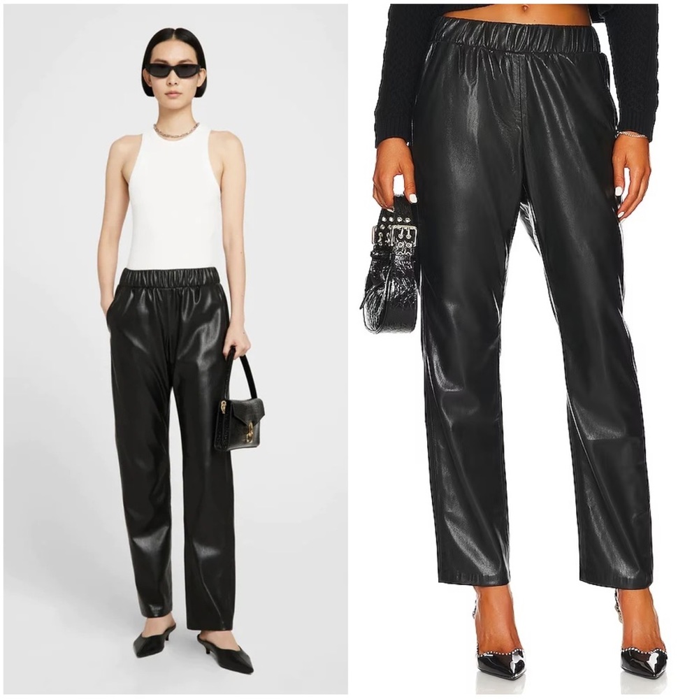 $350 ANINE BING VEGAN LEATHER TRACK PANT VINCE ZIMMERMANN REVOLVE LOVERS FRIENDS